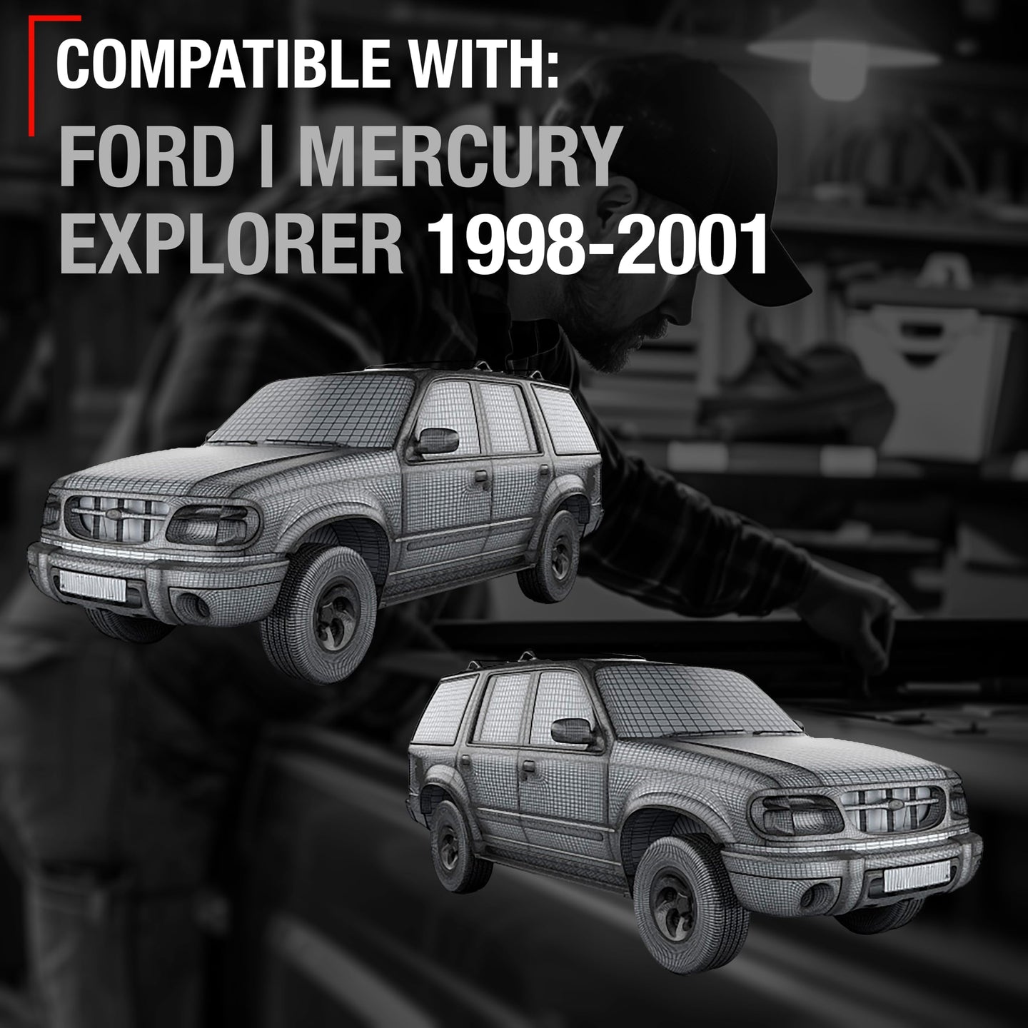 1998-2003 Ford Explorer Explorer Sport Mercury Mountaineer Exterior Front/Rear Driver & Passenger Door Handle - Smooth Black - Front or Rear, Driver or Passenger Handle