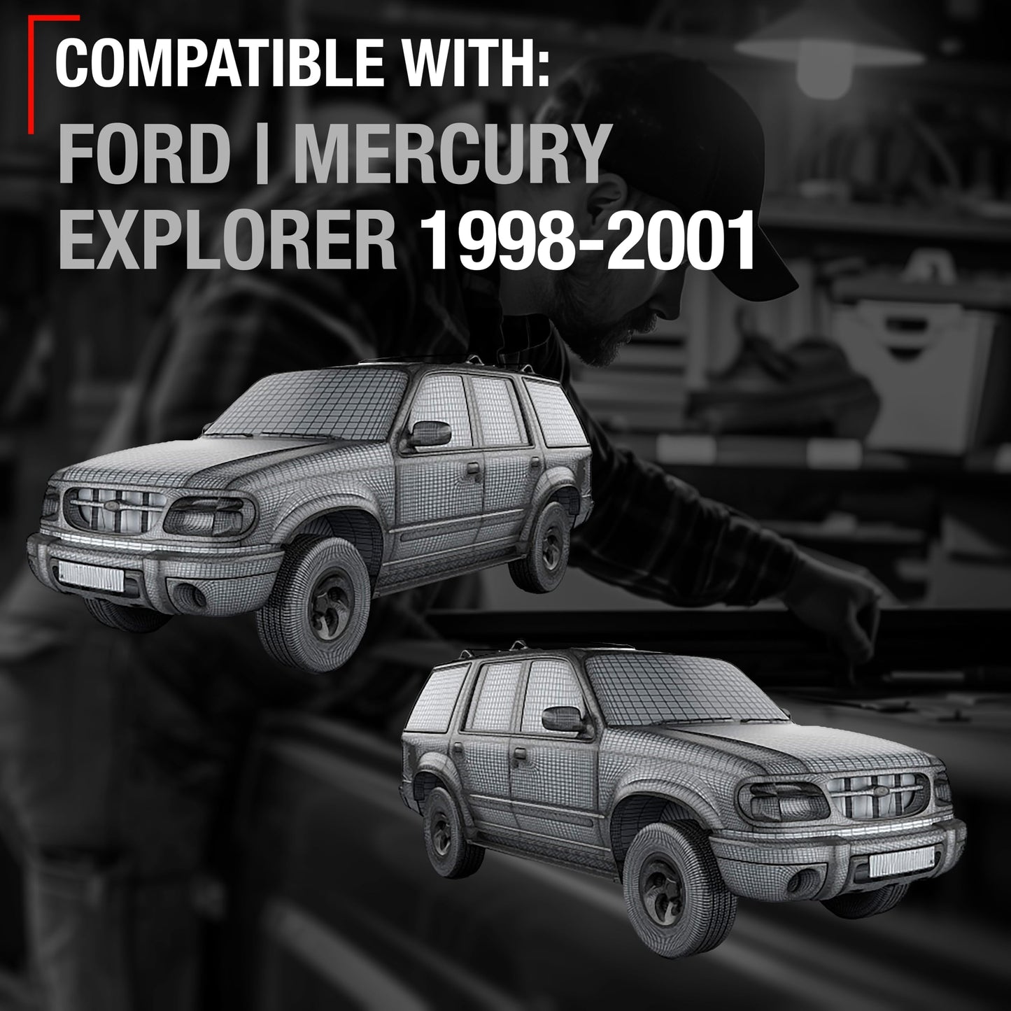 1998-2003 Ford Explorer Explorer Sport Mercury Mountaineer Exterior Front/Rear Driver & Passenger Door Handle - Smooth Black - Front or Rear, Driver or Passenger Handle