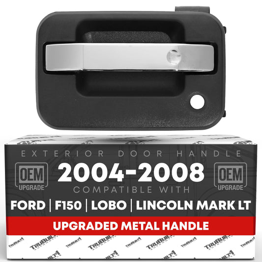 Ford F-150 Lobo Mark LT Front Driver Door Handle - Chrome & Black - Metal with Keyhole - 2004-2014 - Front Driver Handle