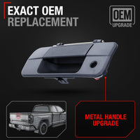 2007-2013 Toyota Tundra Tailgate Handle Assembly Replacement Upgraded Metal - Liftgate Latch Handle Textured Black No Camera Hole - Metal
