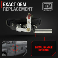 2008-2014 Ford Econoline Passenger Side Front Hinged Door Handle - Upgraded Metal Textured Black - Passenger Hinged Door Handle