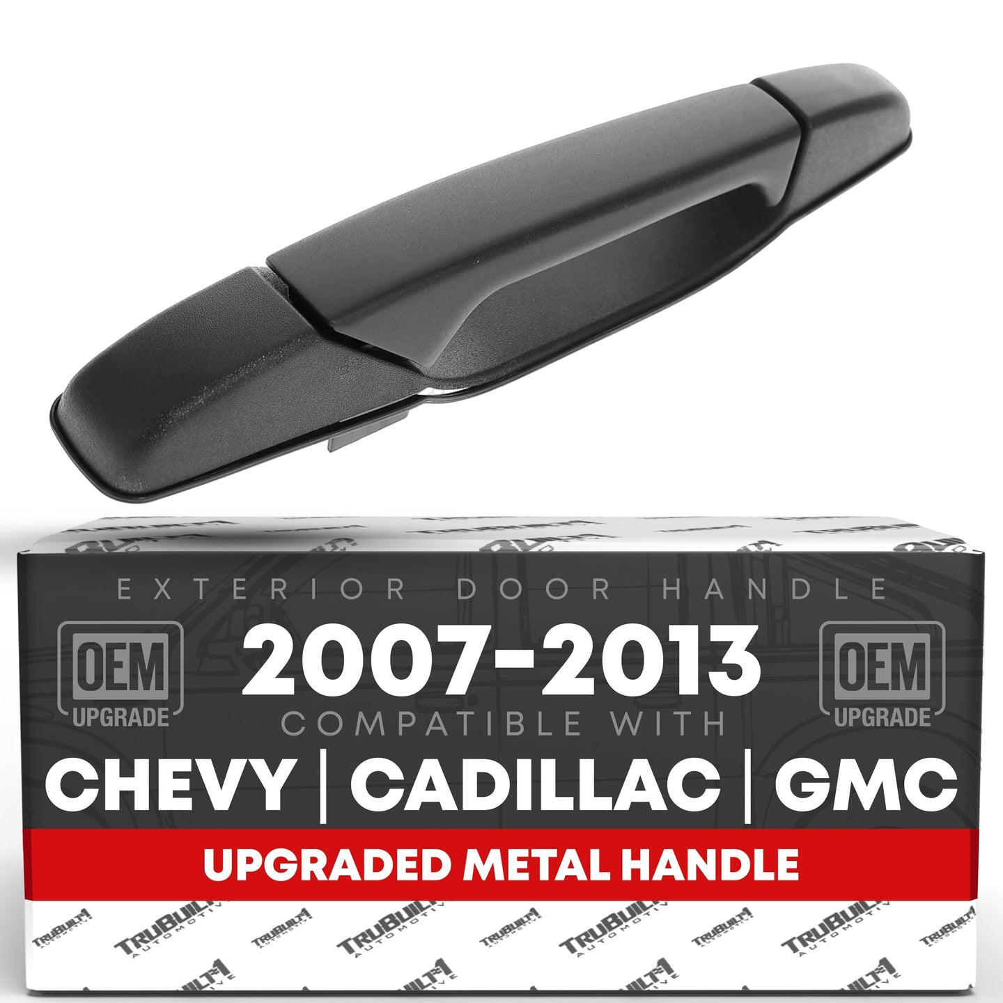 2007-2014 Chevrolet Silverado GMC Sierra 1500 2500 3500 Cadillac Escalade Exterior Front Passenger Door Handle Upgraded Metal - Textured Black - Front Passenger Handle without Keyhole