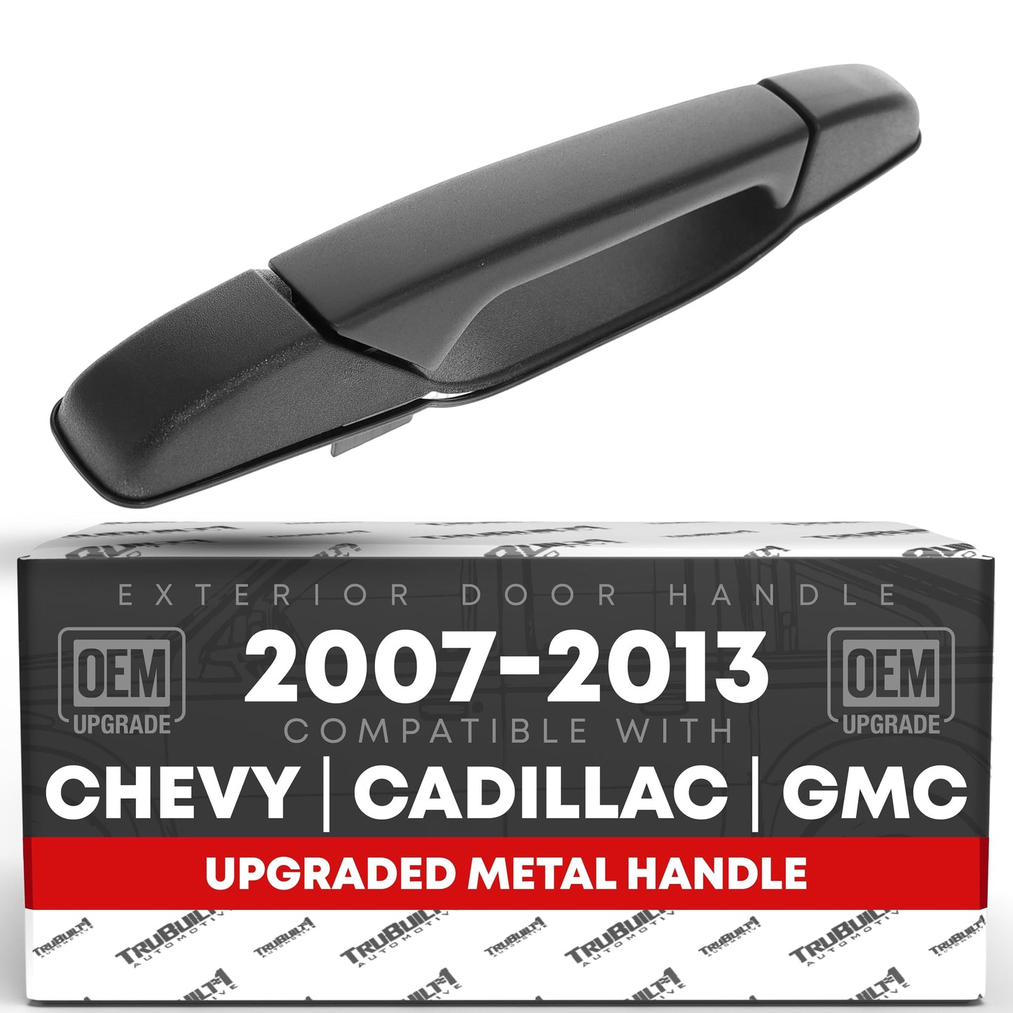 2007-2014 Chevrolet Silverado GMC Sierra 1500 2500 3500 Cadillac Escalade Exterior Front Passenger Door Handle Upgraded Metal - Textured Black - Front Passenger Handle without Keyhole