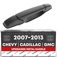 2007-2014 Chevrolet Silverado GMC Sierra 1500 2500 3500 Cadillac Escalade Exterior Front Passenger Door Handle Upgraded Metal - Textured Black - Front Passenger Handle without Keyhole