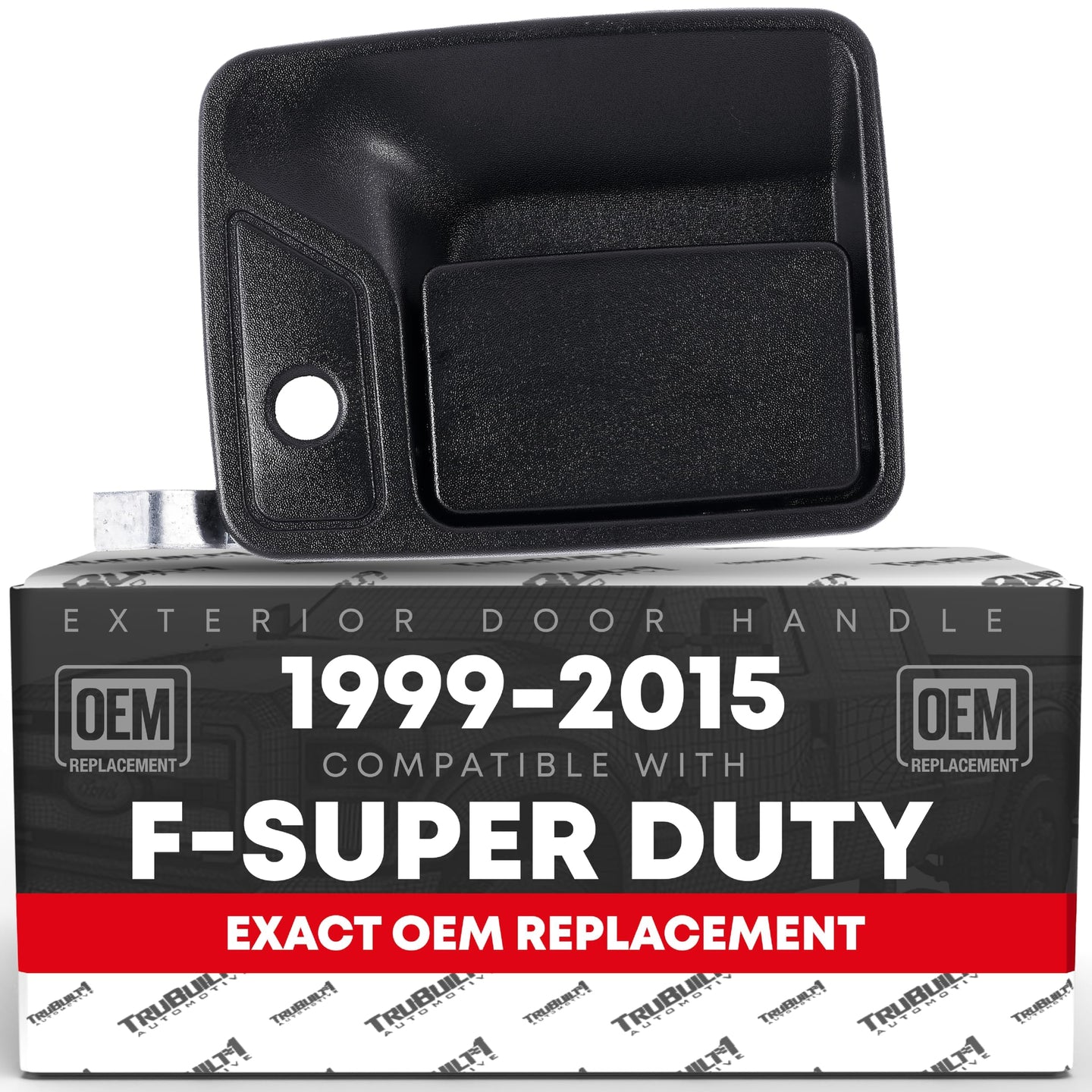 T1A Exterior Front Driver Door Handle - Compatible with 1999-2016 Ford F-250, F-350, F-450, F-550, F-650, F-750 Super Duty, 00-05 Excursion - Textured Black - OEM 4C3Z-3622405-AAA, 7C3Z2522405, 80645 - Front Driver Door