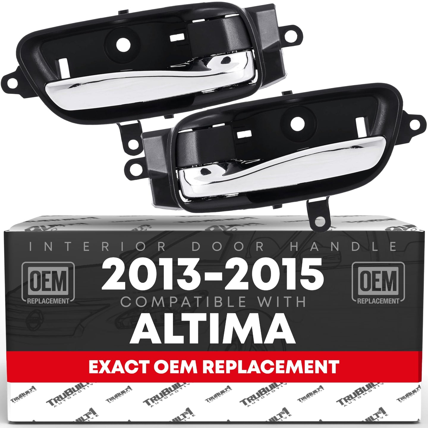 2013-2015 Nissan Altima Caravan Titan NV350 Pathfinder Murano Armada Maxima Teana Interior Front Driver and Passenger Door Handle - Chrome Black - Driver + Passenger Door Handle