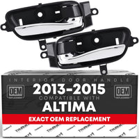 2013-2015 Nissan Altima Caravan Titan NV350 Pathfinder Murano Armada Maxima Teana Interior Front Driver and Passenger Door Handle - Chrome Black - Driver + Passenger Door Handle