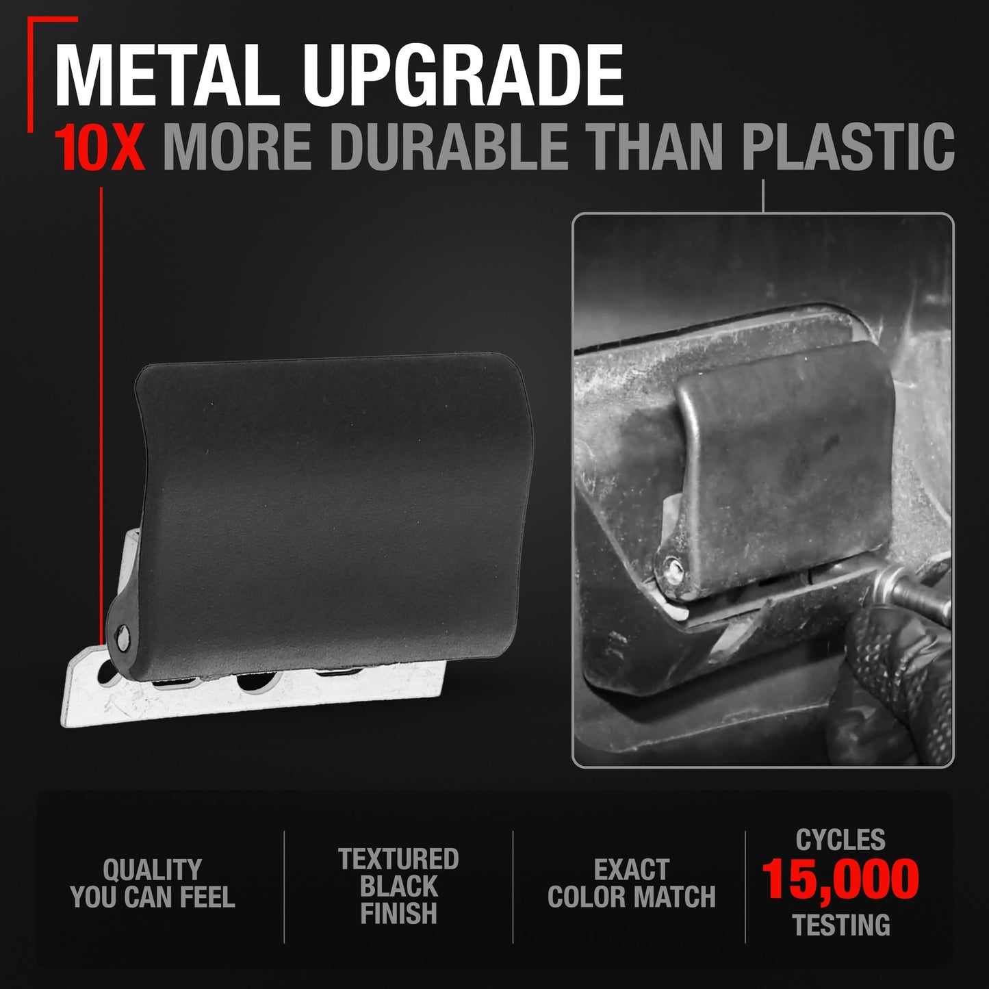 1999-2015 Ford F-Series Econoline Aerostar Interior Door Handle Upgraded Metal - Front or Rear Driver Side Textured Black - Front or Rear Driver Side Handle