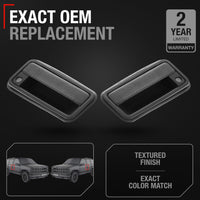 1988-1999 Chevrolet C1500 K1500 K2500 K3500 GMC C1500 C2500 Exterior Front Driver and Passenger Door Handle - Textured Black - Metal Lever Right + Left Handle