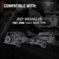 1987-2006 Jeep Wrangler Half Door Exterior Front Passenger Door Handle Replacement - Upgraded Metal Smooth Black - Front Passenger Door Handle