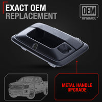 Chevrolet Colorado GMC Canyon Tailgate Handle - Upgraded Metal - Textured with Keyhole & Camera Hole - Black Metal Tailgate