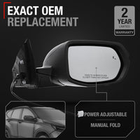 2017-2022 Honda CR-V Passenger Side Mirror Replacement - Powered Adjustment Manual Folding Heated Turn Signal Blind Spot Detection Convex Glass Black - Passenger Side Mirror