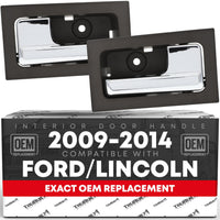 Interior Front/Rear Driver & Passenger Door Handle - Compatible with 2009-2014 Ford F-150, 09-14 Ford Lobo, 10-14 Lincoln Mark LT - Chrome, Gray - OEM CL3Z-1522601-GA, CL3Z-1522600-GA, 9L3Z1522601CB - Driver+Passenger Side - Gray/Chrome Handle