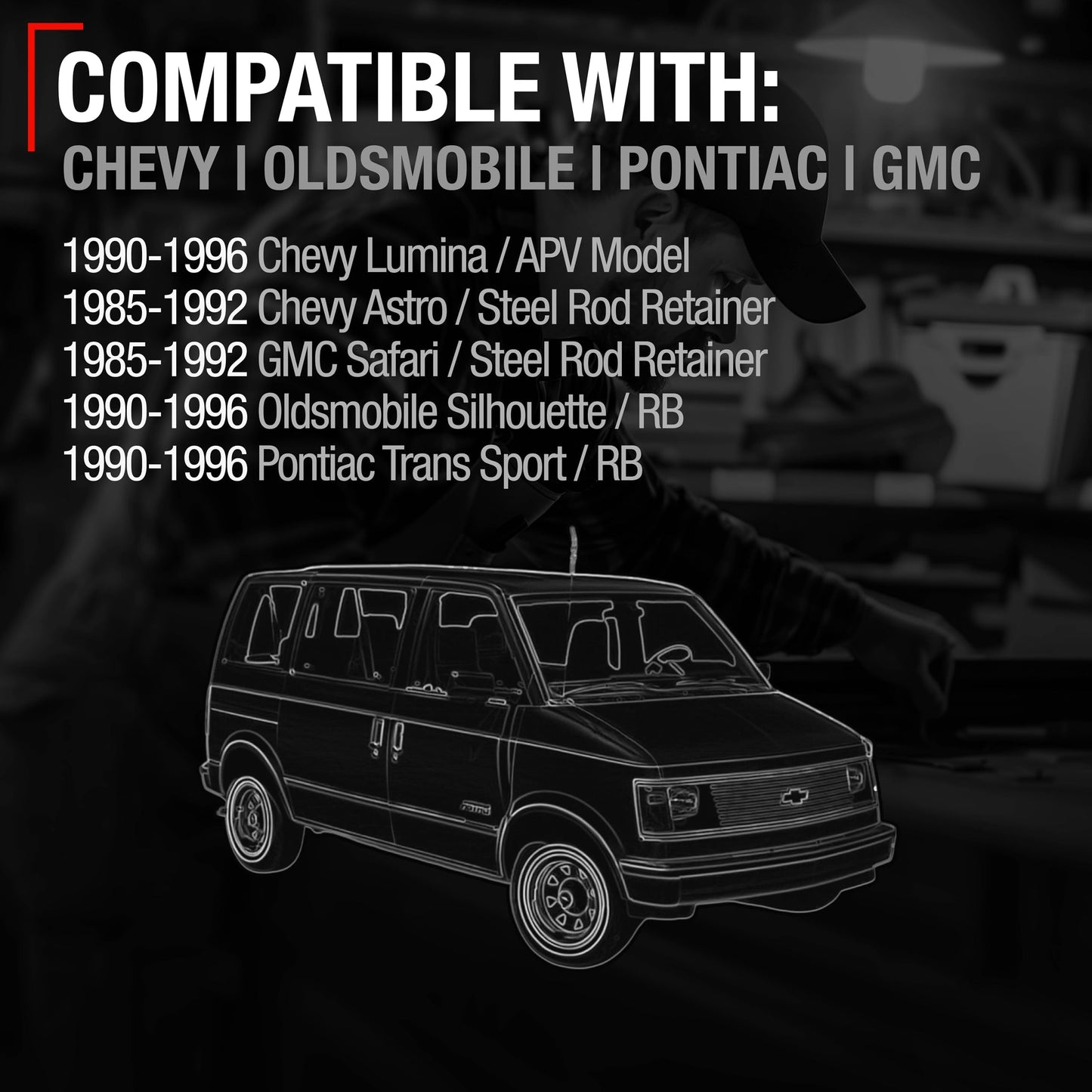 1985-1992 Chevrolet Astro GMC Safari 1990-1996 Pontiac Trans Sport Oldsmobile Silhouette Lumina Exterior Front Driver & Passenger Door Handle - Metal - Driver + Passenger Front Handle