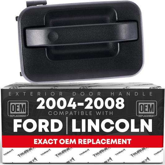 Exterior Front Passenger Door Handle Replacement - Compatible with 2004-2008 Ford F-150, 04-08 Ford Lobo, 06-08 Lincoln Mark LT - Textured Black w/ Keypad Hole - OEM 9L3Z-1522404-AB, 80638, FO1311128 - Passenger Side Handle