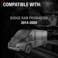 Driver Side Mirror Replacement - Compatible with 2014-2024 Ram Promaster - Powered Adjustment, Manual Fold, Turn Signal, Dual Glass - Textured Black - OEM 7SV30JXWAA, 5VE94JXWAE, CH1321433 - Driver Side Mirror