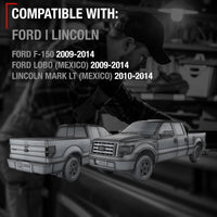 2009-2014 Ford F-150 Lobo Lincoln Mark LT Exterior Front or Rear Passenger Door Handle, Upgraded Metal - Textured Black - Front or Rear Passenger Side Handle