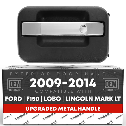 Ford F-150 Lobo Front Driver Handle - Chrome & Black - Upgraded Metal with Keyhole - 2009-2014 - Front Driver Side Handle w/ Keypad