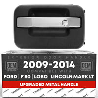 2009-2014 Ford F-150 Lobo Lincoln Mark LT Exterior Front Driver Door Handle, Upgraded Metal - Chrome and Black with Keyhole - Front Driver Side Handle w/ Keypad
