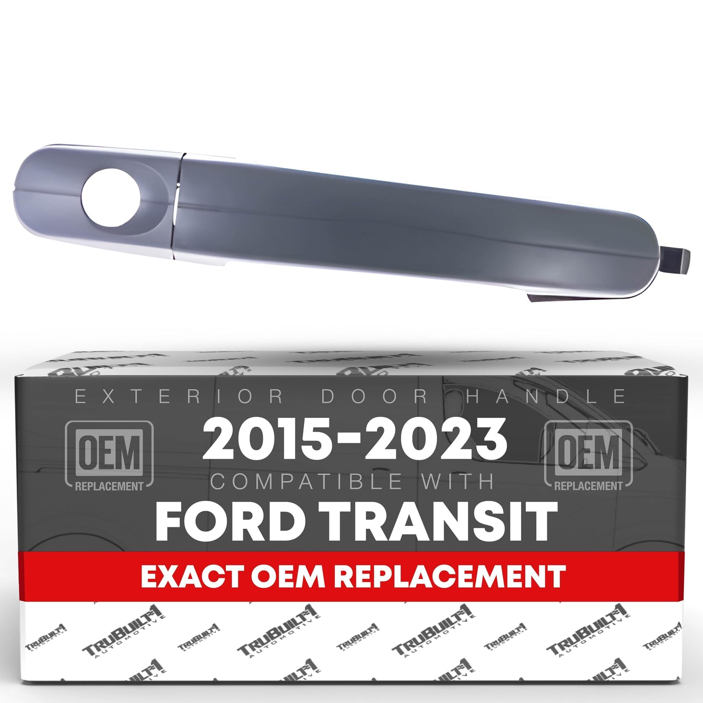 2015-2023 Ford Transit Exterior Hinged and Sliding Passenger Door Handle and Cover Replacement Set - Textured Black - Exterior Driver Door Handle