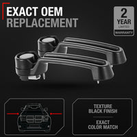2007-2018 Jeep Wrangler Liberty 2007-2011 Dodge Nitro Exterior Front/Rear Driver & Passenger Door Handle Set - Textured Black - 2 Pack