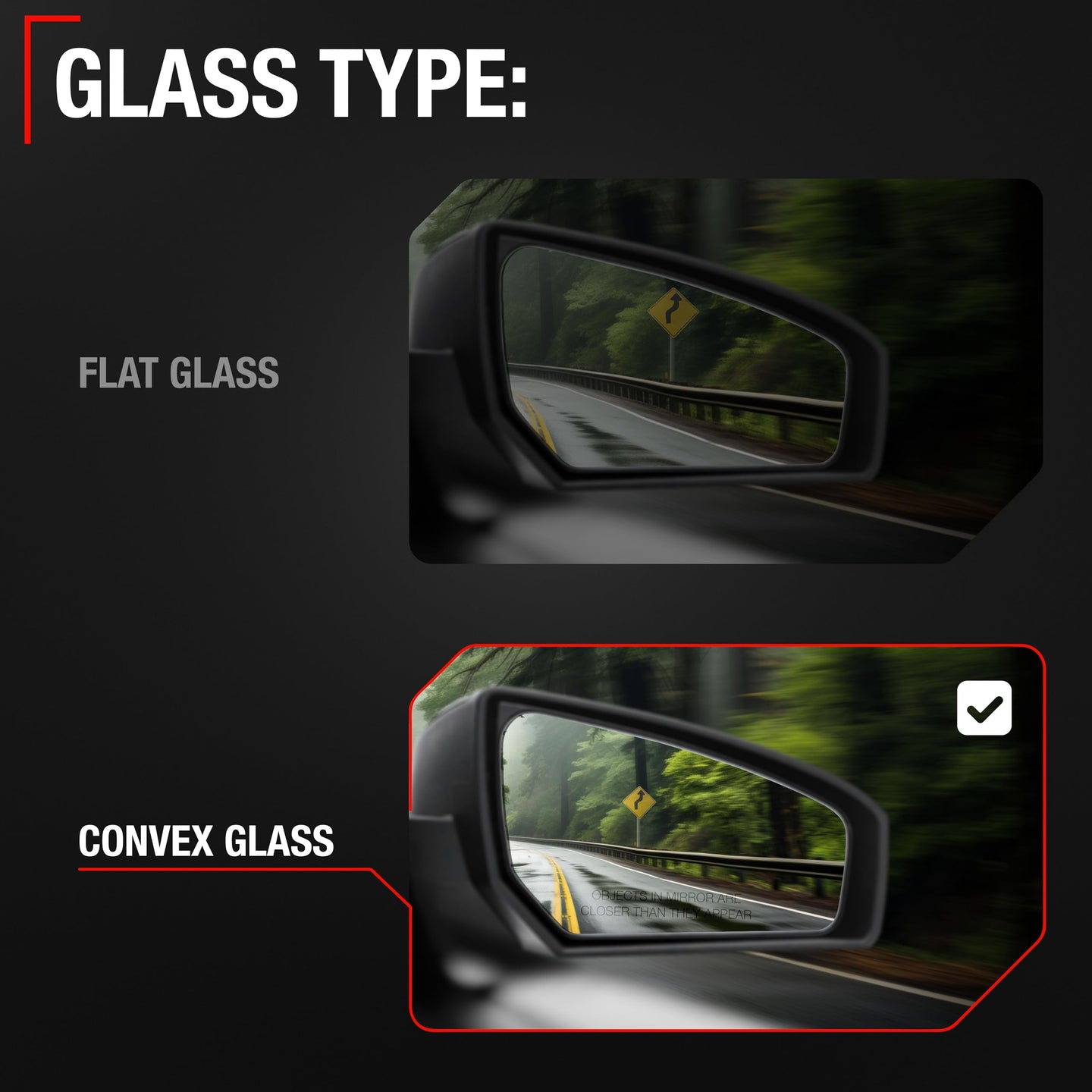 Nissan Altima Passenger Side Mirror - Power Adjustable - Non-Foldable - Black - Passenger Side Mirror