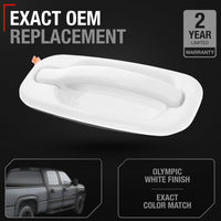 Exterior Rear Passenger Door Handle - Compatible with 1999-2006 Chevrolet Silverado, Suburban, Tahoe; 1999-2006 GMC Sierra, Yukon - Olympic White - OEM 15029900-GAZ - Rear Passenger Door Handle