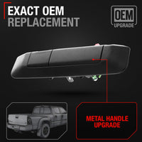 2009-2015 Toyota Tacoma Tailgate Handle Assembly Replacement, Upgraded Metal - Exterior Rear Latch, Textured Black with Camera Hole - Texture Tailgate Handle