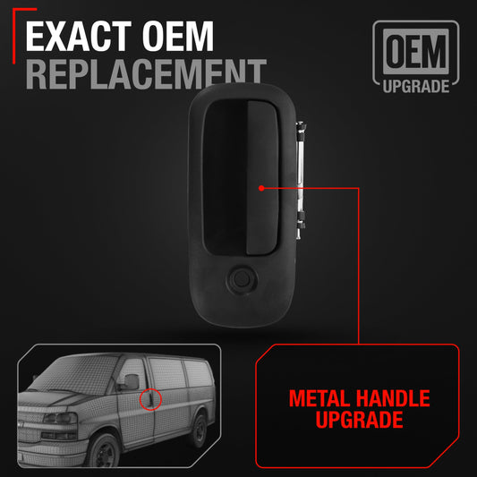 2003-2009 Chevrolet Express Front Driver Door Handle, Textured Black - Front Driver Side Handle