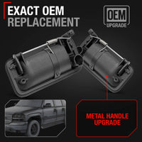 1995-2000 Chevrolet GMC C/K 1500 2500 3500 Suburban Blazer Tahoe Yukon Exterior Front Driver and Passenger Door Handle Upgraded Metal - Textured Black - All-Metal Right + Left Handle