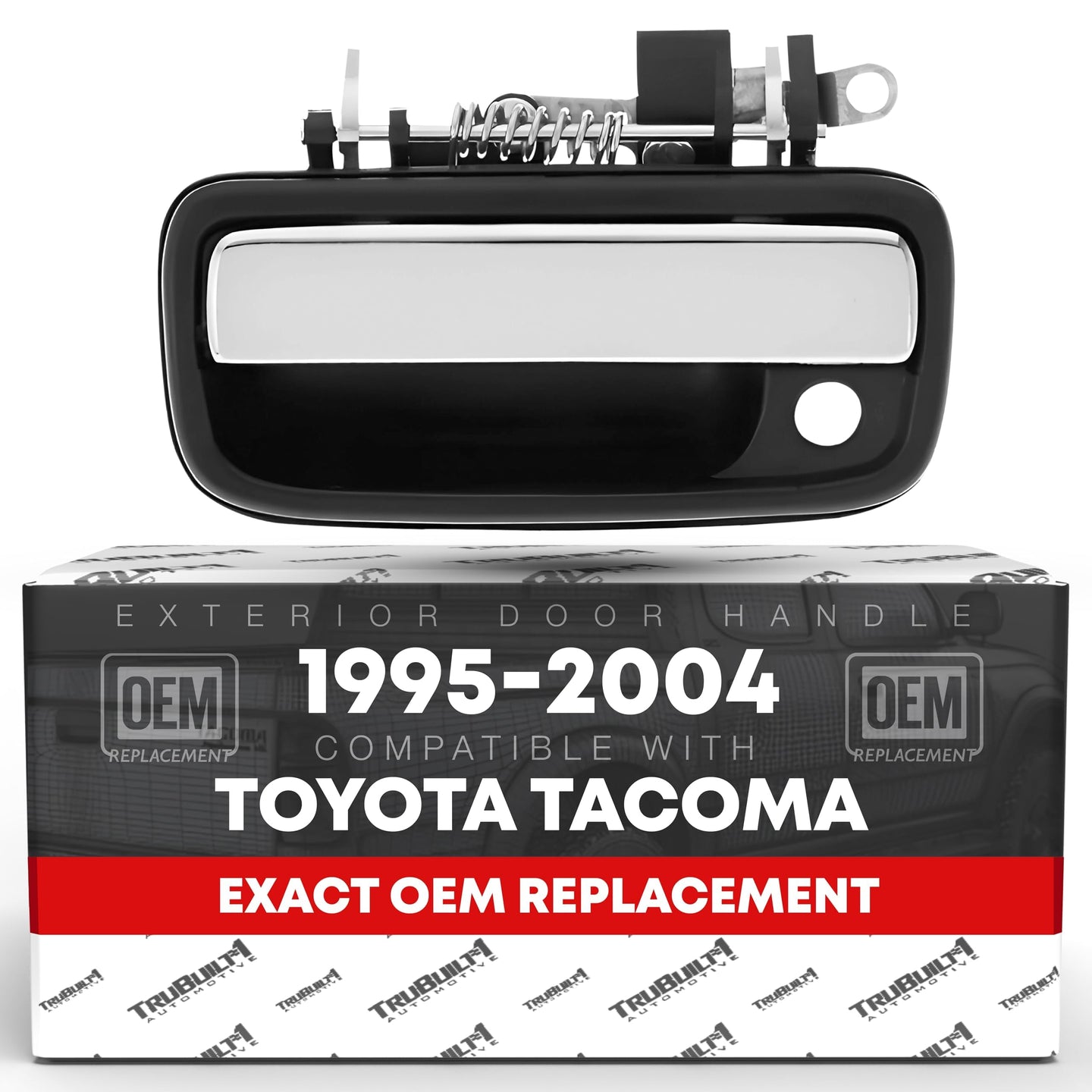 1995-2004 Toyota Tacoma Exterior Front Driver Door Handle Replacement - Chrome Lever Plastic - Front Driver Door Handle