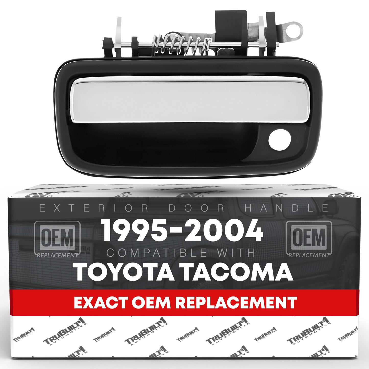 1995-2004 Toyota Tacoma Exterior Front Driver Door Handle Replacement - Chrome Lever Plastic - Front Driver Door Handle