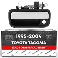 1995-2004 Toyota Tacoma Exterior Front Driver Door Handle Replacement - Chrome Lever Plastic - Front Driver Door Handle