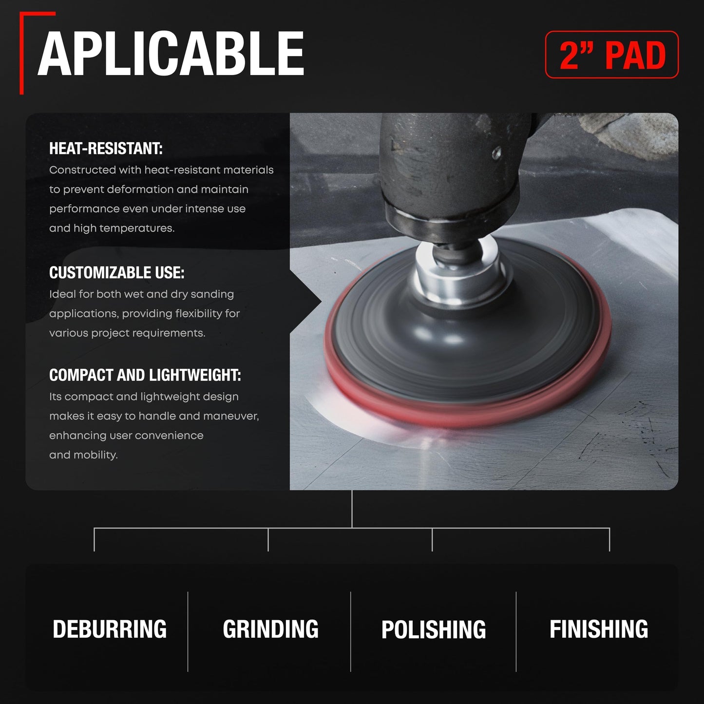 2-inch Conditioning Disc Pad Holder Assembly, Pack of 5-1/4'' Shank - Compatible with 3M ROLOC Scotch-Brite Brand Discs - Speed-Lok TR Quick-Change Attachment - ROLOC Pad 2" - 5 Pack