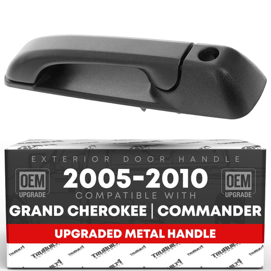 Jeep Commander Cherokee Front Driver Door Handle - Upgraded Metal - Textured Black with Keyhole - Front Driver Handle