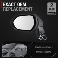 Driver Side Heated Side View Mirror with Integrated Turn Signal - Compatible with 2020-2024 Toyota Corolla - Power Heated, Turn Signal, Manual Folding - Paintable Textured Black - OEM 8794012G00 - Driver Side Mirror