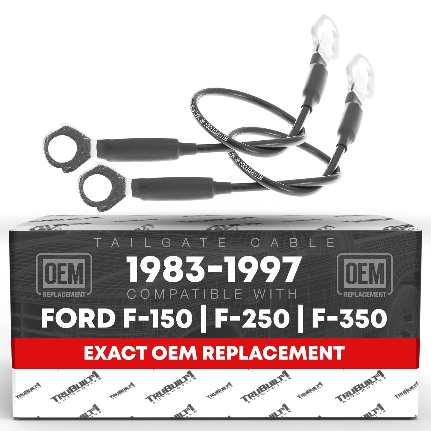Ford F-Series Tailgate Cable Strap Set - Left & Right - 21-1/8" - Metal Support Cables - 1983-1997