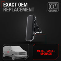 1992-2005 GMC Safari Chevrolet Astro Exterior Front Passenger Door Handle - Smooth Black Metal Lever - Passenger Front Handle