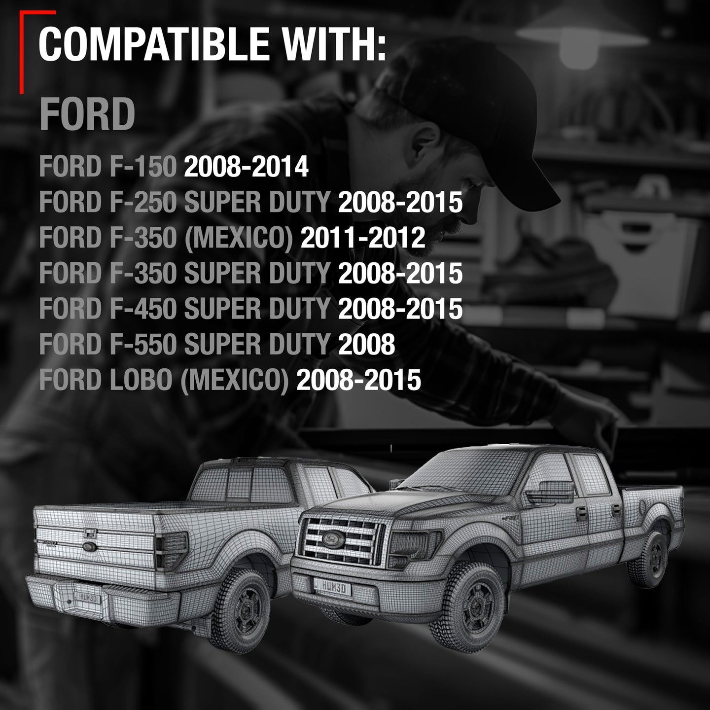 2008-2015 Ford F-150 F-Series Super Duty Lobo Tailgate Handle Latch, Upgraded Metal - All Chrome with Keyhole