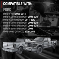 2008-2015 Ford F-150 F-Series Super Duty Lobo Tailgate Handle Latch, Upgraded Metal - All Chrome with Keyhole