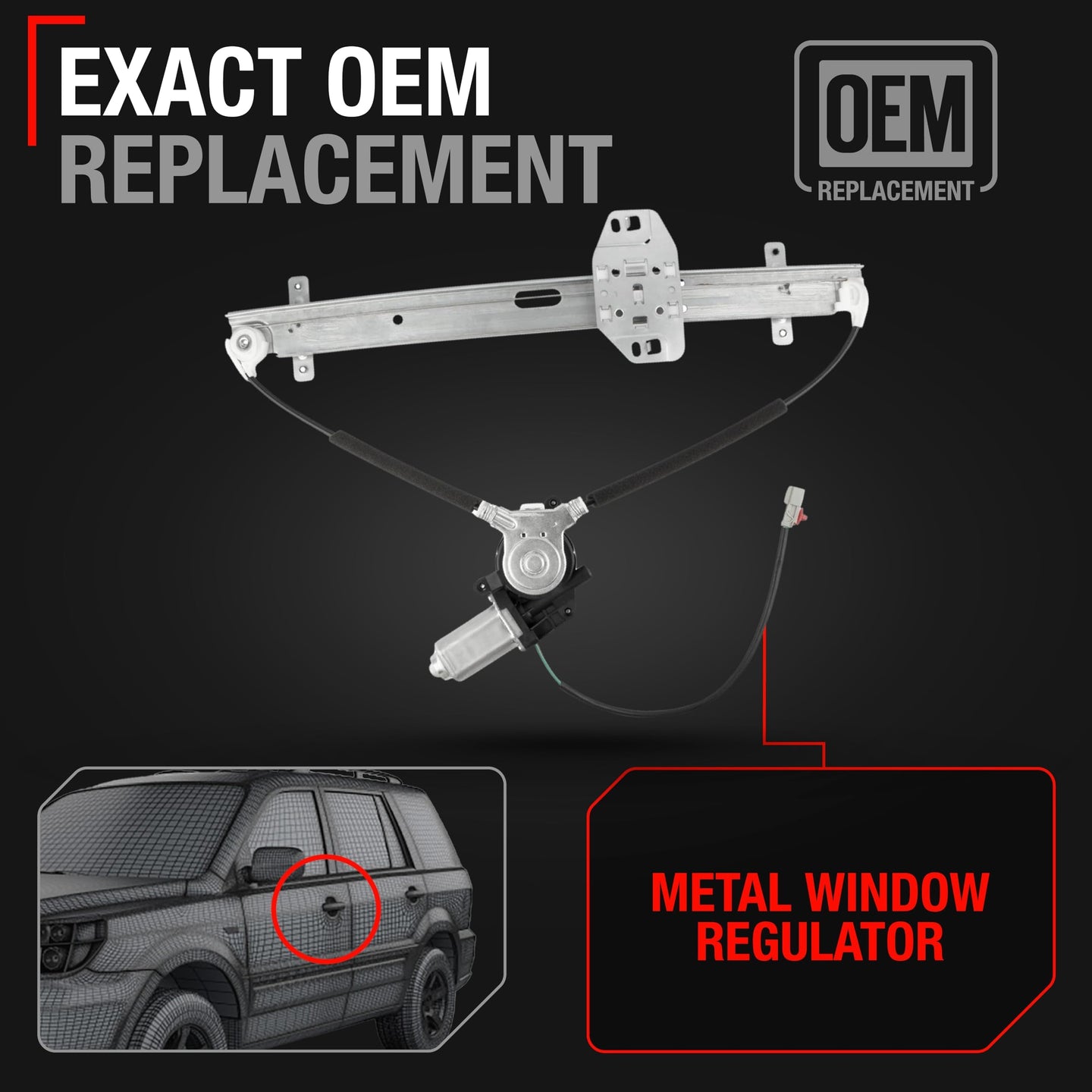2003-2011 Honda Element 2003-2008 Honda Pilot Power Window Regulator with Motor Assembly Rear Driver Side Upgraded Metal