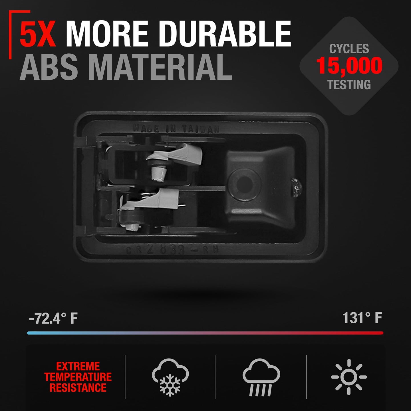 2003-2006 Jeep Wrangler Interior Front Passenger Door Handle - Textured Black Plastic - Passenger Door Handle