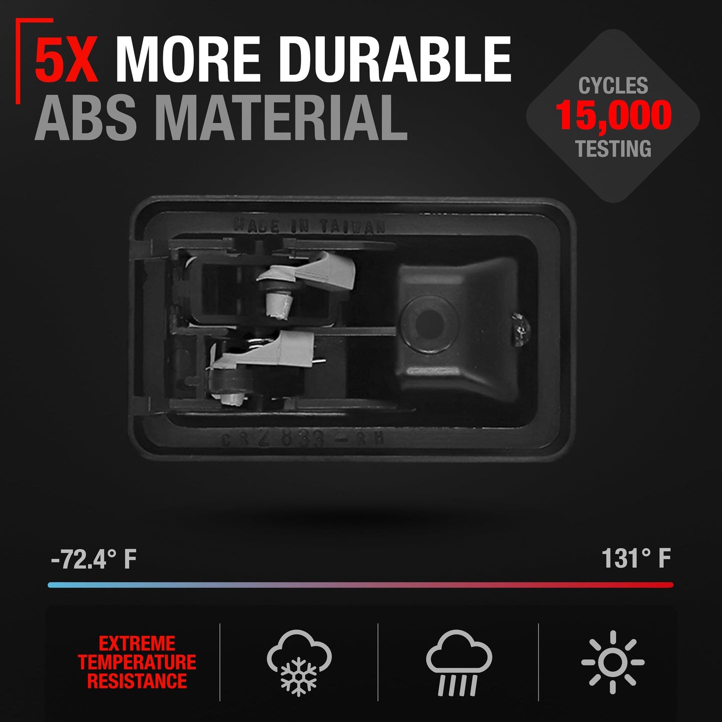 2003-2006 Jeep Wrangler Interior Front Passenger Door Handle - Textured Black Plastic - Passenger Door Handle