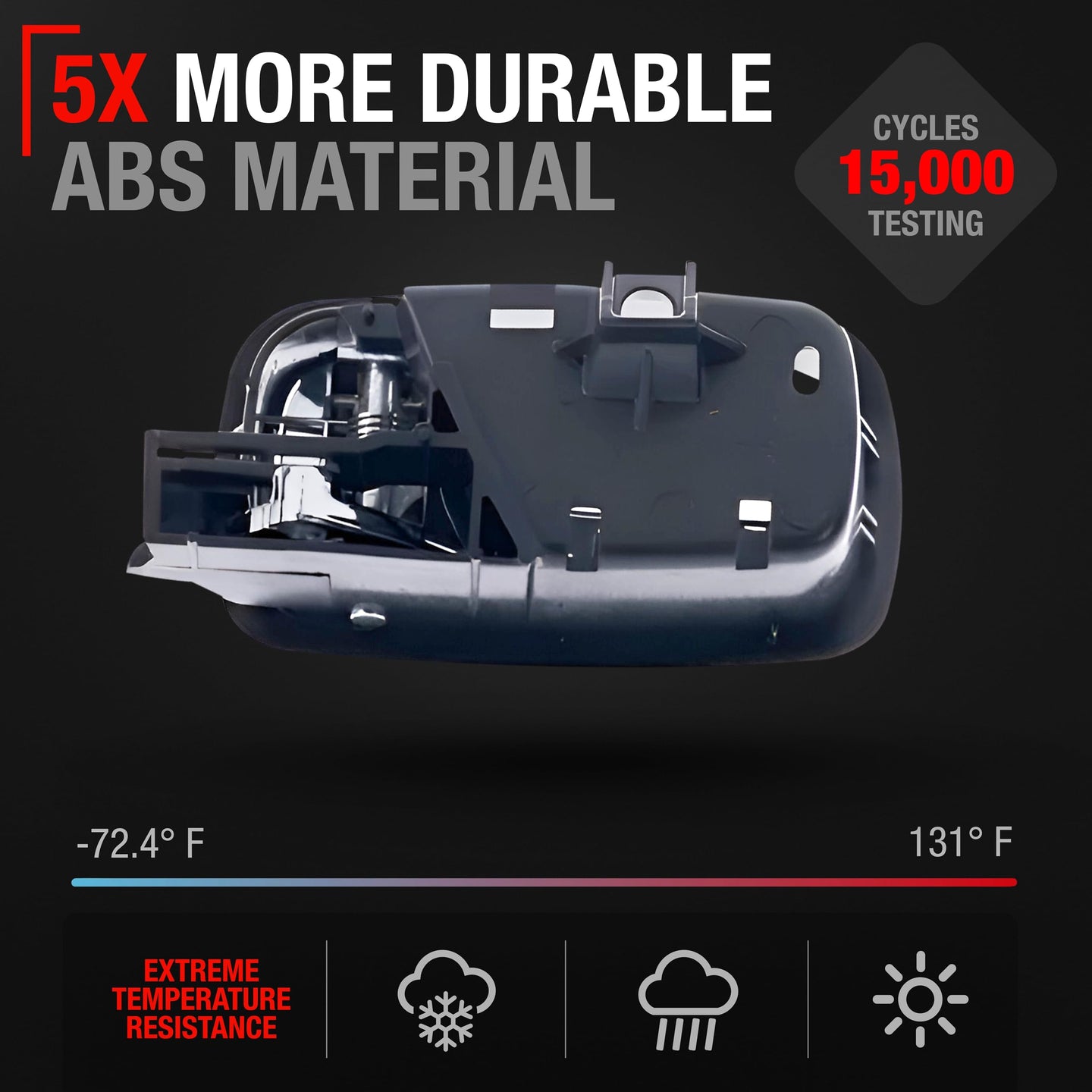 Chevrolet Cobalt, Pontiac G5 Interior Door Handle, Front Right Passenger Side - Chrome Handle, Black Housing, Plastic - Front Passenger Side Handle