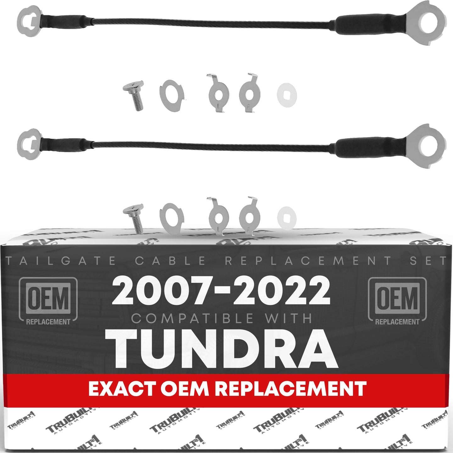 2007-2022 Toyota Tundra Tailgate Cable Replacement Set, Rear Left & Right Side, Metal 17 3/4" Long