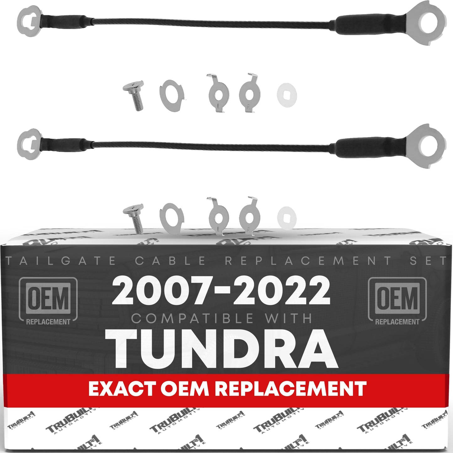 2007-2022 Toyota Tundra Tailgate Cable Replacement Set, Rear Left & Right Side, Metal 17 3/4" Long