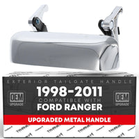 1998-2011 Ford Ranger Tailgate Handle Latch Replacement, Upgraded Metal - All Chrome - All-Chrome Tailgate Handle