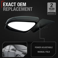 Driver Side Power Adjustable Side View Mirror - Compatible with 2014-2019 Toyota Corolla - Power Adjust, Non-Heated, Manual Folding - Paintable Textured Black Housing - OEM 8794002F21C0 - Driver Side Mirror