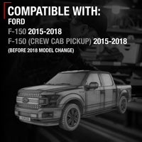 2015-2018 Ford F-150 Exterior Front or Rear Passenger Door Handle, Upgraded Metal - Textured Black - Front or Rear Passenger Side Handle