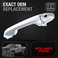 Toyota Tacoma Highlander Front Driver Door Handle - All Chrome with Keyhole, Exterior Metal Upgrade - Front Driver Side Handle